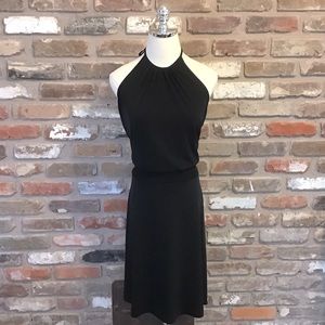 BANANA REPUBLIC Woman’s Black Stretch Halter Neck Dress L